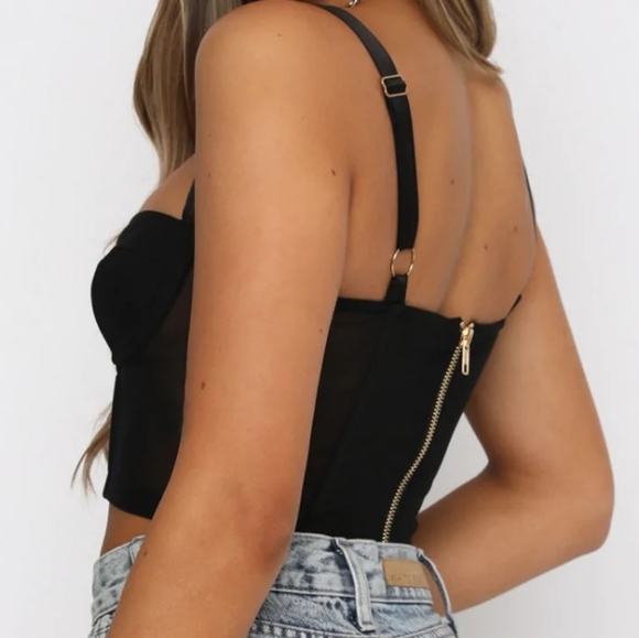 NEW Black Bustier Size small White Fox - Picture 3 of 6